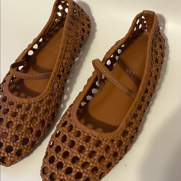 NWT Sz 8 Joie Weavy Brown Woven Mary Jane Ballet Flats - Picture 7 of 14
